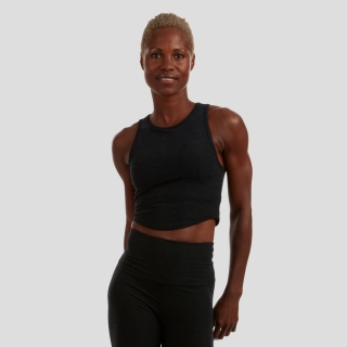 Bar Method X Beyond Yoga Motivate Cropped Tank Darkest Night