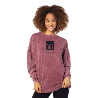 Bar Method Womens Mineral Wash Long Sleeve Tee