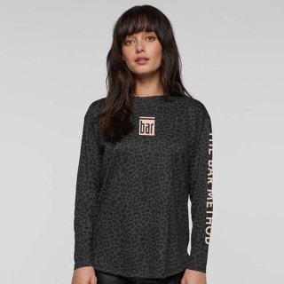 Bar Method Womens Relaxed LS Leopard Tee