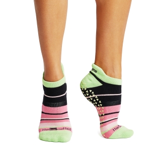 Bar Method x Tavi Grip Sock Kiwi Stripes