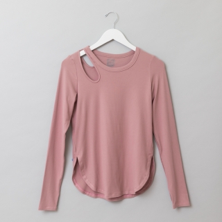 Bar Method Long Sleeve Cold Shoulder Woodrose
