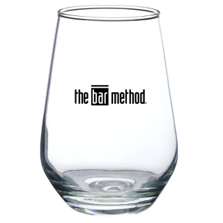 Bar Method Stemless Satin Etch Wine Glass