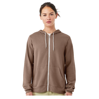 Bar Method Sponge Fleece Full Zip Hoodie-Vintage Brown